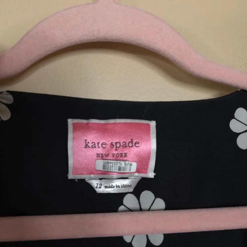 Kate Spade Long Sleeve Spade Clover Wrap Dress in Black Size 12